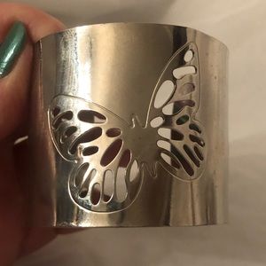 Vintage Butterfly Cuff Bracelet Stainless Steel Great Boho Hippie Vibe